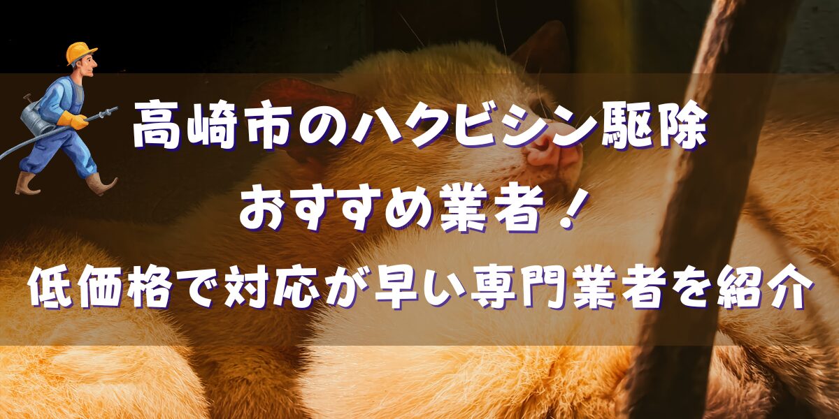 高崎市のハクビシン駆除おすすめ業者11選！低価格で対応が早い専門業者を紹介