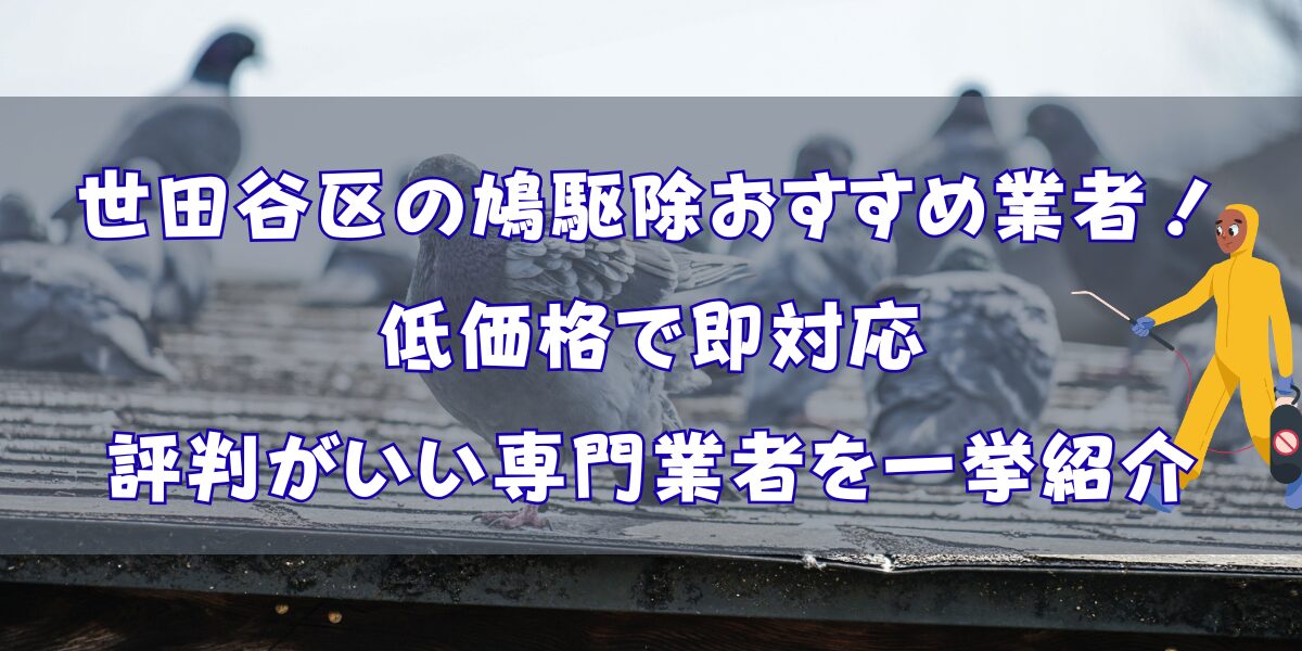 世田谷区の鳩駆除おすすめ9選！低価格で対応も早く評判がいい専門業者を一挙紹介